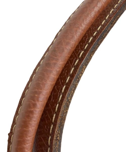 LONGCHAMP（ロンシャン）LONGCHAMP (ロンシャン) ルプリアージュ トップハンドルバッグ　トートバッグ グレー×ブラウンの古着・服飾アイテム