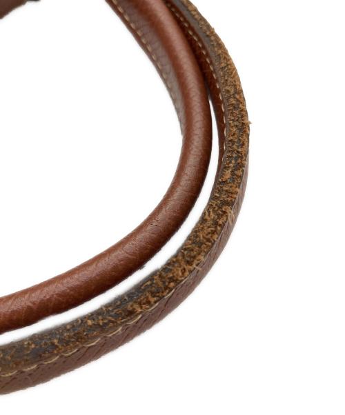 LONGCHAMP（ロンシャン）LONGCHAMP (ロンシャン) ルプリアージュ トップハンドルバッグ　トートバッグ グレー×ブラウンの古着・服飾アイテム