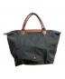 LONGCHAMP (ロンシャン) ルプリアージュ トップハンドルバッグ　トートバッグ グレー×ブラウン：8000円