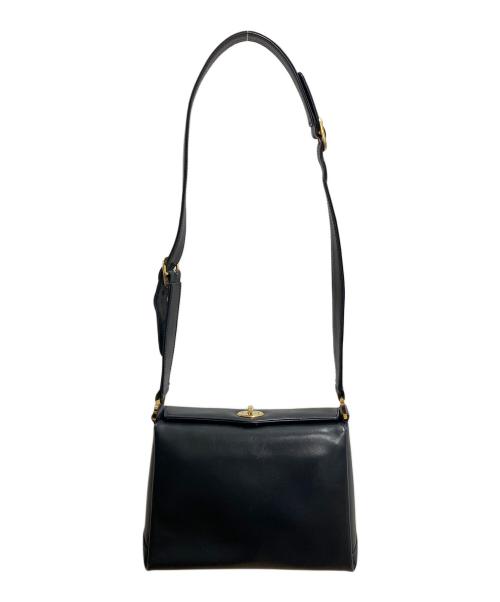 GUCCI（グッチ）GUCCI (グッチ) OLD GUCCI ターンロック ショルダーバッグ ネイビーの古着・服飾アイテム