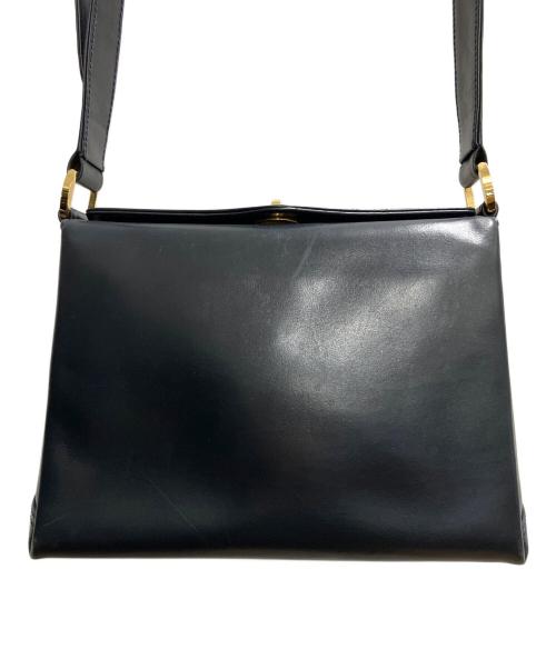 GUCCI（グッチ）GUCCI (グッチ) OLD GUCCI ターンロック ショルダーバッグ ネイビーの古着・服飾アイテム