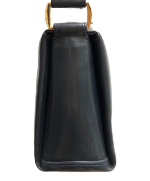 GUCCI（グッチ）GUCCI (グッチ) OLD GUCCI ターンロック ショルダーバッグ ネイビーの古着・服飾アイテム