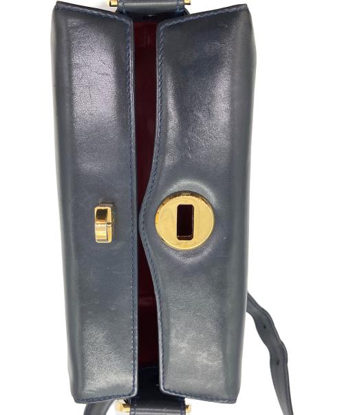 GUCCI（グッチ）GUCCI (グッチ) OLD GUCCI ターンロック ショルダーバッグ ネイビーの古着・服飾アイテム