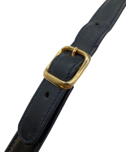 GUCCI（グッチ）GUCCI (グッチ) OLD GUCCI ターンロック ショルダーバッグ ネイビーの古着・服飾アイテム