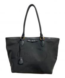 PRADA（プラダ）の古着「ロゴジャガードトートバッグ」｜ブラック
