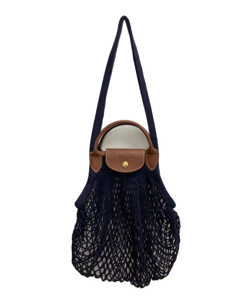 LONGCHAMP（ロンシャン）LONGCHAMP (ロンシャン) プリアージュフィレ　2WAYショルダーバッグ ネイビー×ブラウンの古着・服飾アイテム