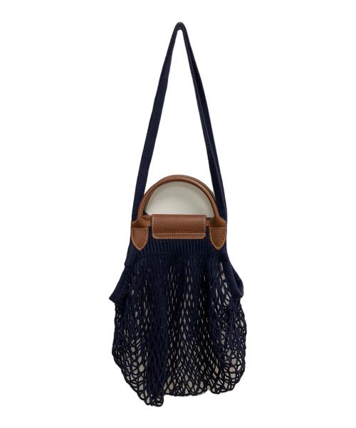 LONGCHAMP（ロンシャン）LONGCHAMP (ロンシャン) プリアージュフィレ　2WAYショルダーバッグ ネイビー×ブラウンの古着・服飾アイテム