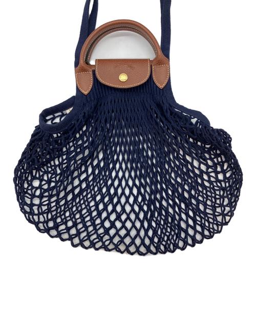 LONGCHAMP（ロンシャン）LONGCHAMP (ロンシャン) プリアージュフィレ　2WAYショルダーバッグ ネイビー×ブラウンの古着・服飾アイテム