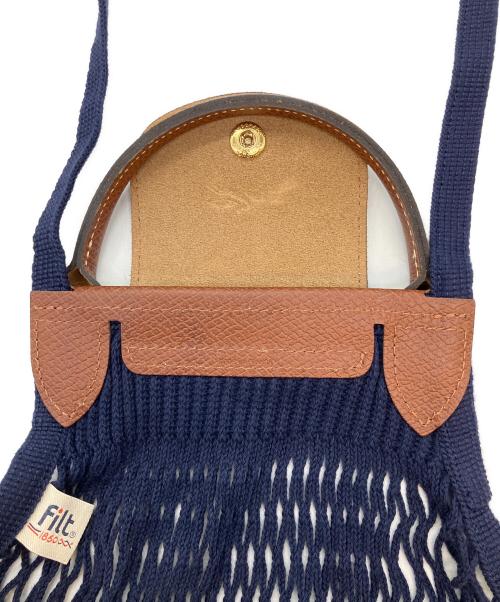 LONGCHAMP（ロンシャン）LONGCHAMP (ロンシャン) プリアージュフィレ　2WAYショルダーバッグ ネイビー×ブラウンの古着・服飾アイテム