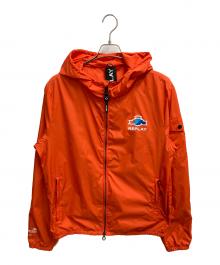REPLAY（リプレイ）の古着「RECYCLED NYLON JACKET WITH HOOD ナイロンジャケット」｜オレンジ