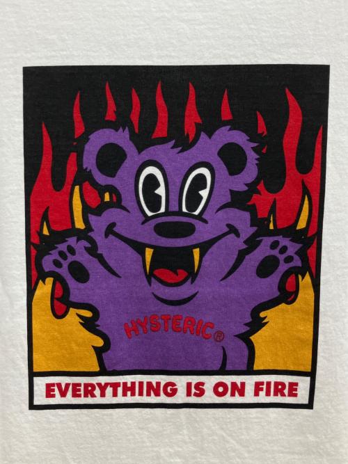 Hysteric Glamour（ヒステリックグラマー）Hysteric Glamour (ヒステリックグラマー) FIRE BEAR Tシャツ ホワイト サイズ:SIZE Lの古着・服飾アイテム