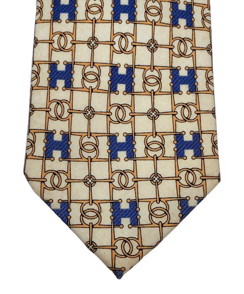 HERMES（エルメス）HERMES (エルメス) ネクタイ ベージュ サイズ:幅約9cmの古着・服飾アイテム