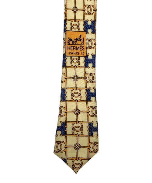 HERMES（エルメス）HERMES (エルメス) ネクタイ ベージュ サイズ:幅約9cmの古着・服飾アイテム