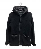 BURBERRY BLACK LABELバーバリーブラックレーベル）の古着「ニットカーディガン」｜ブラック×グレー
