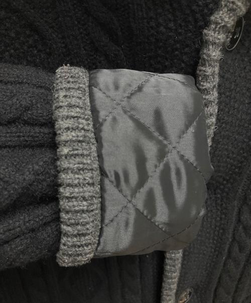 BURBERRY BLACK LABEL（バーバリーブラックレーベル）BURBERRY BLACK LABEL (バーバリーブラックレーベル) ニットカーディガン ブラック×グレー サイズ:SIZE Lの古着・服飾アイテム