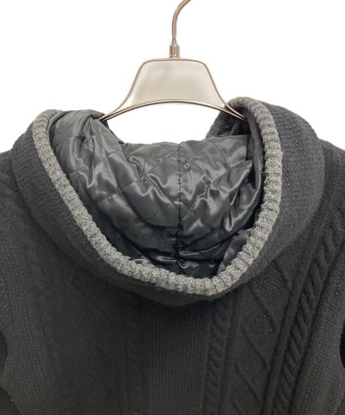 BURBERRY BLACK LABEL（バーバリーブラックレーベル）BURBERRY BLACK LABEL (バーバリーブラックレーベル) ニットカーディガン ブラック×グレー サイズ:SIZE Lの古着・服飾アイテム