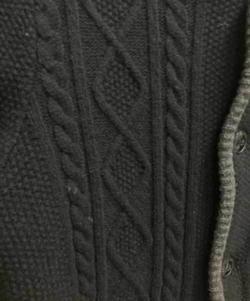 BURBERRY BLACK LABEL（バーバリーブラックレーベル）BURBERRY BLACK LABEL (バーバリーブラックレーベル) ニットカーディガン ブラック×グレー サイズ:SIZE Lの古着・服飾アイテム