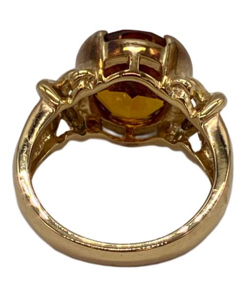 ノーブランド（ノーブランド）ノーブランド (ノーブランド) ストーンリング ゴールドカラー×オレンジ サイズ:14号の古着・服飾アイテム