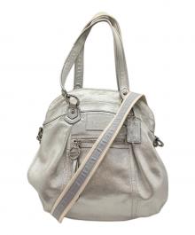 COACH（コーチ）の古着「ポピー　2WAYショルダーバッグ」｜シルバー