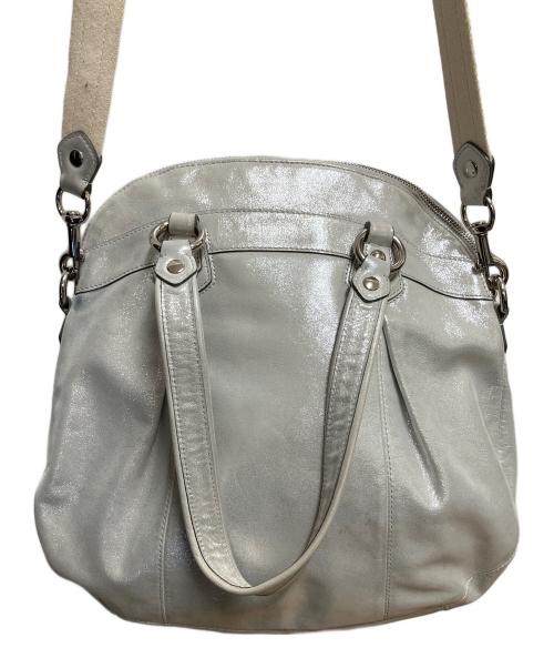 COACH（コーチ）COACH (コーチ) ポピー　2WAYショルダーバッグ シルバーの古着・服飾アイテム