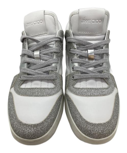 JIMMY CHOO（ジミーチュウ）JIMMY CHOO (ジミーチュウ) FLORENT-M　スニーカー ホワイト×シルバー サイズ:SIZE 25.5cmの古着・服飾アイテム