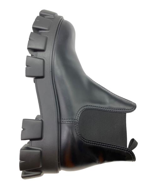 PRADA（プラダ）PRADA (プラダ) モノリス ブラッシュドレザー チェルシーブーツ サイドゴアブーツ ブラック サイズ:SIZE 11の古着・服飾アイテム
