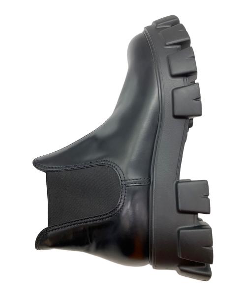 PRADA（プラダ）PRADA (プラダ) モノリス ブラッシュドレザー チェルシーブーツ サイドゴアブーツ ブラック サイズ:SIZE 11の古着・服飾アイテム