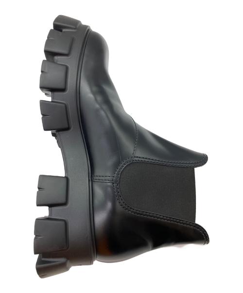 PRADA（プラダ）PRADA (プラダ) モノリス ブラッシュドレザー チェルシーブーツ サイドゴアブーツ ブラック サイズ:SIZE 11の古着・服飾アイテム