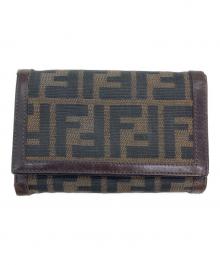 FENDI（フェンディ）の古着「ズッカ 2つ折り財布」｜ブラウン