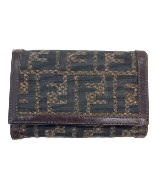 FENDI（フェンディ）FENDI (フェンディ) ズッカ 2つ折り財布 ブラウンの古着・服飾アイテム