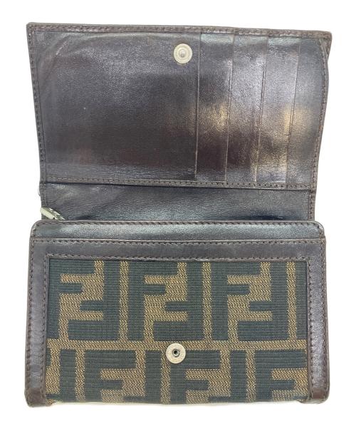 FENDI（フェンディ）FENDI (フェンディ) ズッカ 2つ折り財布 ブラウンの古着・服飾アイテム