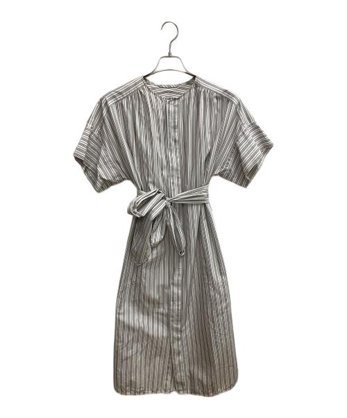 MACPHEE（マカフィー）MACPHEE (マカフィー) 半袖ワンピース ホワイト×ブラウン サイズ:SIZE 36の古着・服飾アイテム