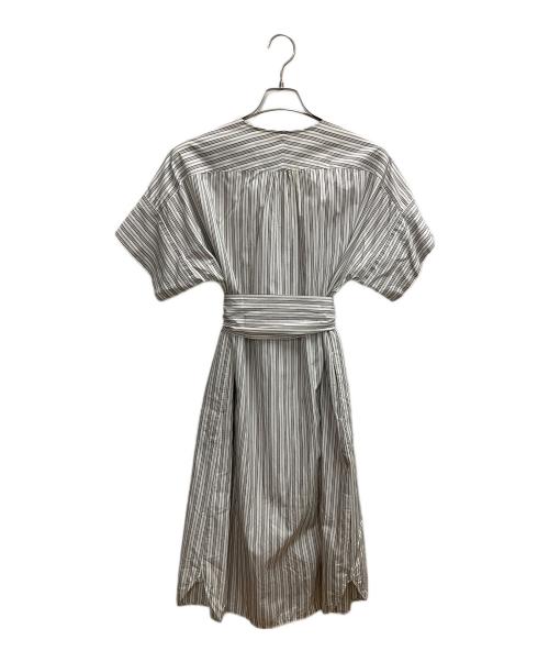 MACPHEE（マカフィー）MACPHEE (マカフィー) 半袖ワンピース ホワイト×ブラウン サイズ:SIZE 36の古着・服飾アイテム