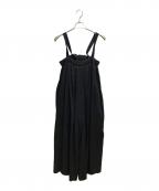 TODAYFULトゥデイフル）の古着「Linen Wide Salopette」｜ブラック