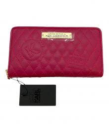 Karl Lagerfeld（カール ラガーフェルド）の古着「キルティングウォレット 長財布」｜ピンク