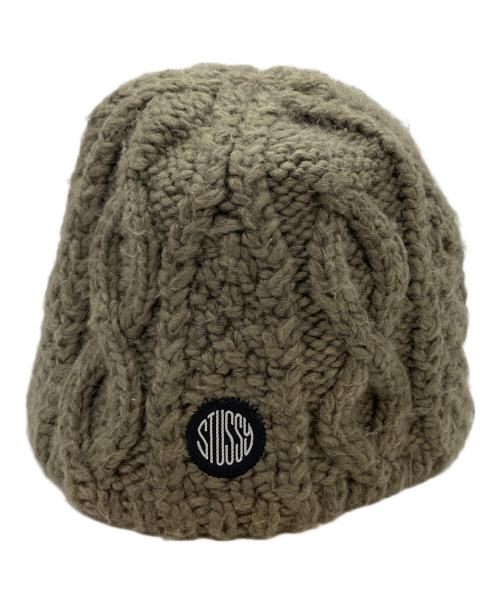 stussy（ステューシー）stussy (ステューシー) SKULLCAP CABLE KNIT グレー サイズ:57cmの古着・服飾アイテム