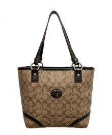 COACH（コーチ）の古着「シグネチャー　トートバッグ」｜ベージュ×ブラウン
