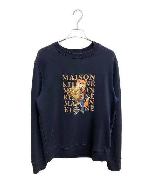 maison kitsune（メゾンキツネ）MAISON KITSUNE (メゾンキツネ) FOX CHAMPION REGULAR SWEATSHIRT スウェット ネイビー サイズ:SIZE Lの古着・服飾アイテム