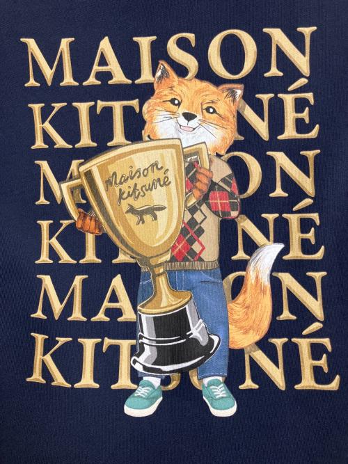 maison kitsune（メゾンキツネ）MAISON KITSUNE (メゾンキツネ) FOX CHAMPION REGULAR SWEATSHIRT スウェット ネイビー サイズ:SIZE Lの古着・服飾アイテム