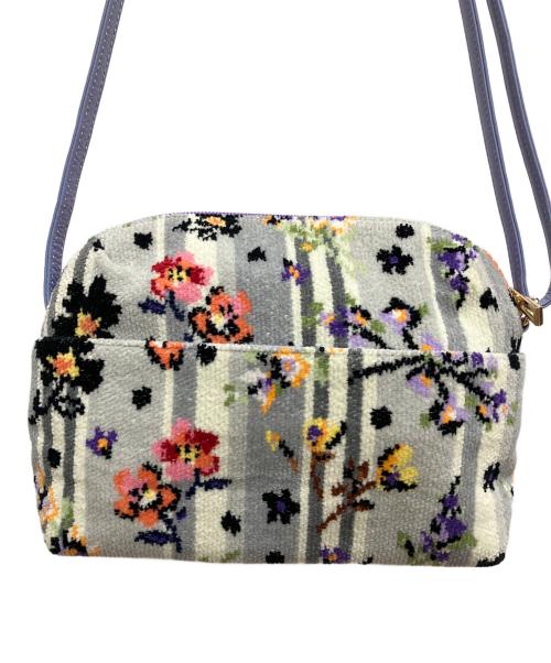 FEILER（フェイラー）FEILER (フェイラー) ブーケティエール ショルダーバッグ グレー×パープルの古着・服飾アイテム