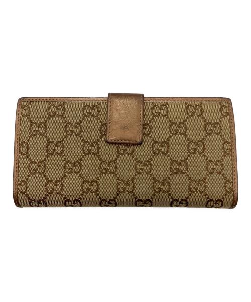 GUCCI（グッチ）GUCCI (グッチ) ラブリーハート　長財布 ベージュ×ピンクゴールドの古着・服飾アイテム