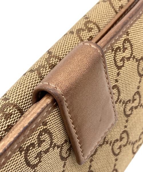 GUCCI（グッチ）GUCCI (グッチ) ラブリーハート　長財布 ベージュ×ピンクゴールドの古着・服飾アイテム