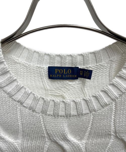 POLO RALPH LAUREN（ポロ・ラルフローレン）POLO RALPH LAUREN (ポロ・ラルフローレン) 厚手ニット ホワイト サイズ:SIZE XSの古着・服飾アイテム
