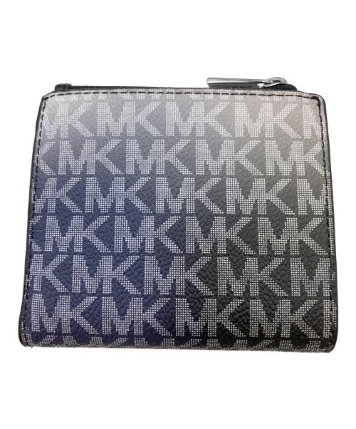 MICHAEL KORS（マイケル・コース）MICHAEL KORS (マイケル・コース) COOPER スクエア ジップ ウォレット 2つ折り財布 ブルーの古着・服飾アイテム