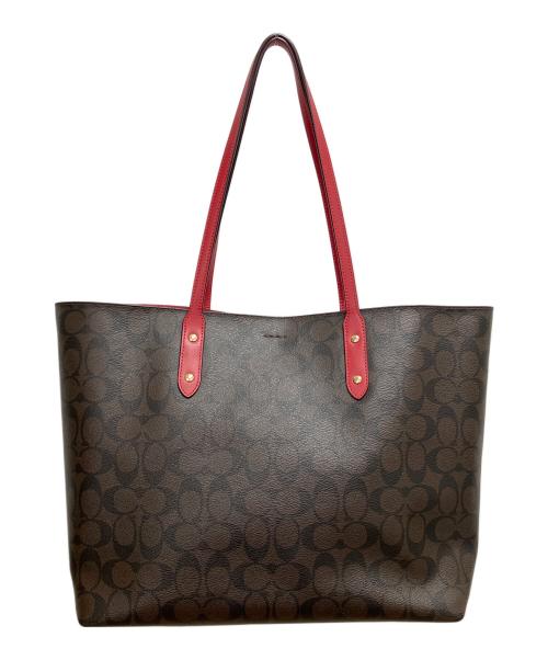 COACH（コーチ）COACH (コーチ) トートバッグ ブラウン×レッドの古着・服飾アイテム