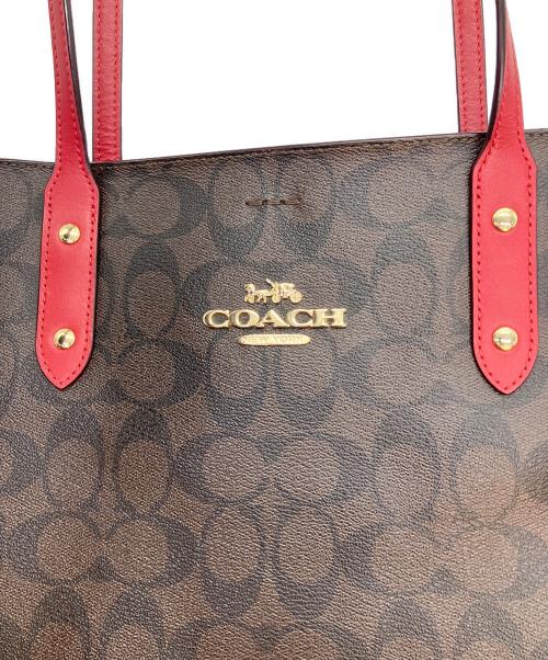 COACH（コーチ）COACH (コーチ) トートバッグ ブラウン×レッドの古着・服飾アイテム