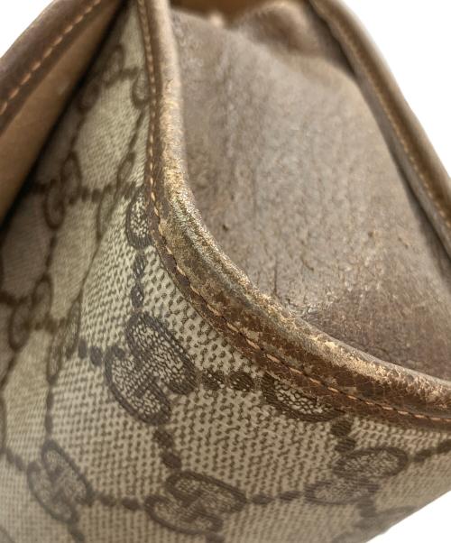 GUCCI（グッチ）GUCCI (グッチ) GGスプリーム クラッチバッグ ベージュ×ブラウンの古着・服飾アイテム