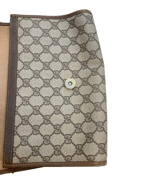 GUCCI（グッチ）GUCCI (グッチ) GGスプリーム クラッチバッグ ベージュ×ブラウンの古着・服飾アイテム