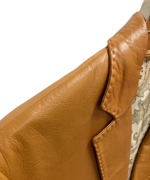 ETRO（エトロ）ETRO (エトロ) VIA SPARTACO 3レザーテーラードジャケット ブラウン サイズ:SIZE 50の古着・服飾アイテム