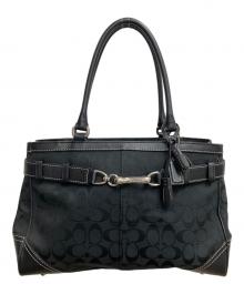 COACH（コーチ）の古着「シグネチャー　トートバッグ」｜ブラック